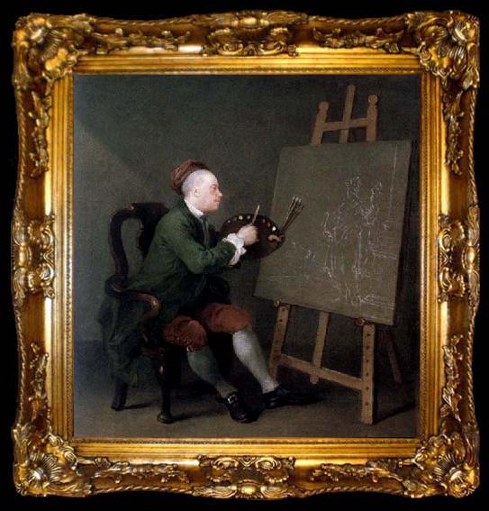 framed  William Hogarth Hogarth Painting the Comic Muse, ta009-2